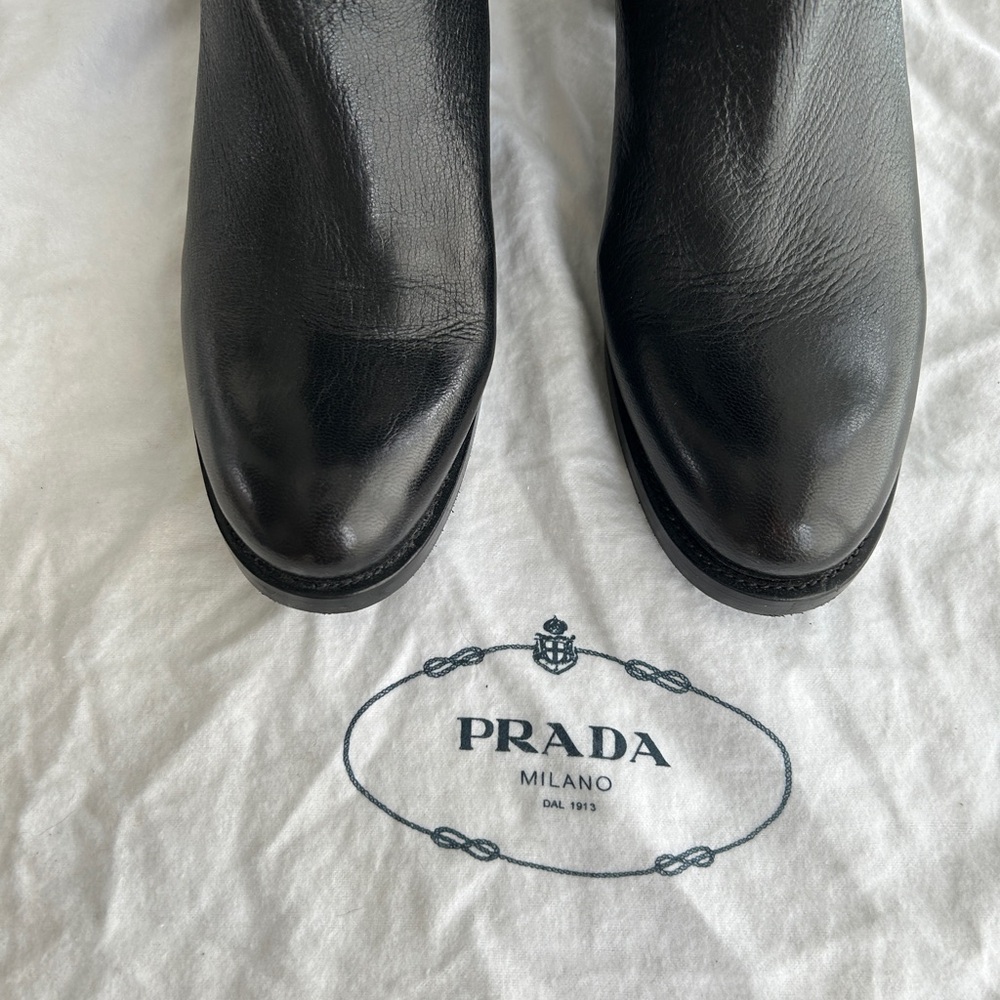 Like new! Prada deerskin black leather boots